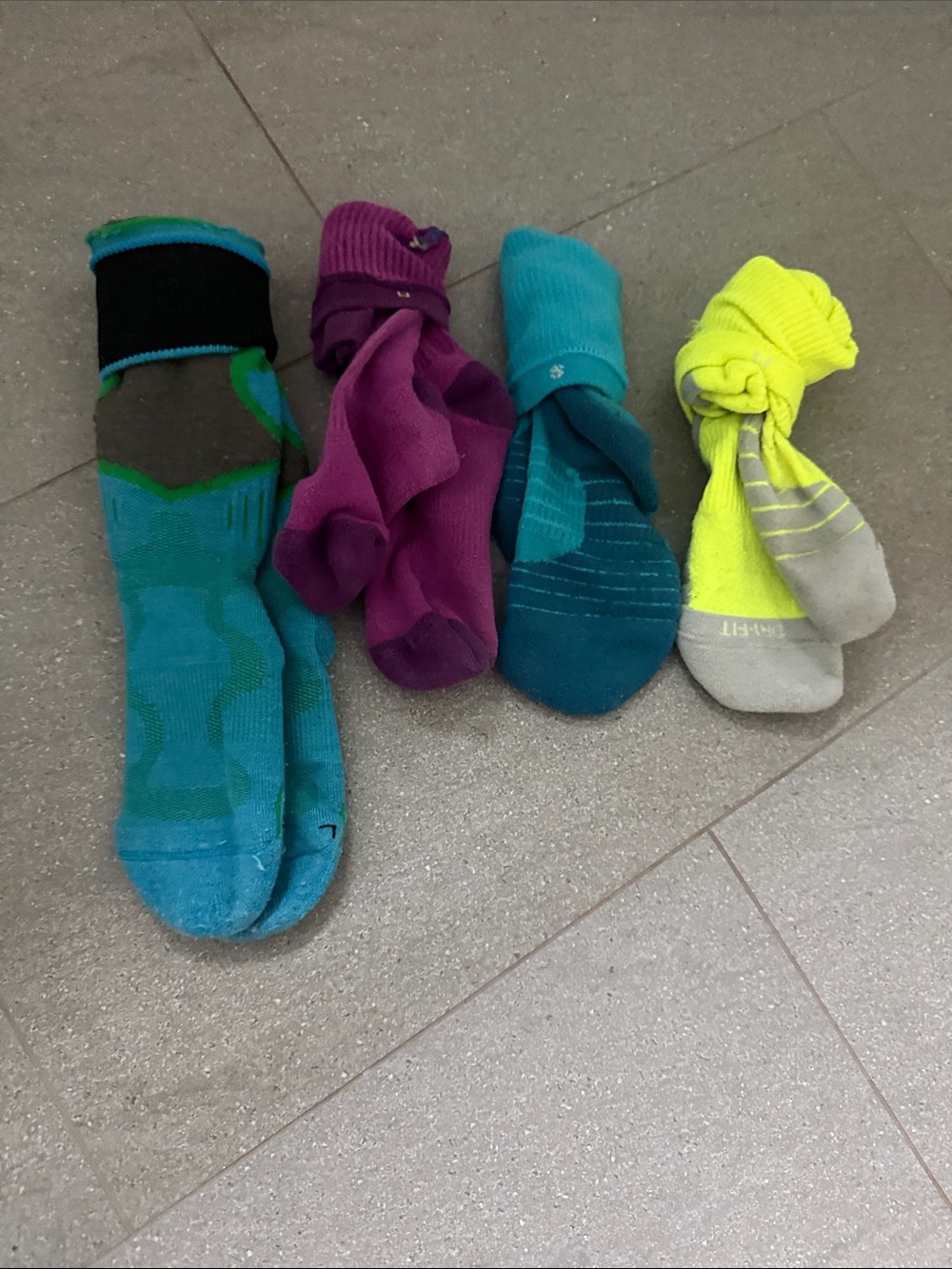 Nike Kids Athletic Crew Socks - Teal, Purple, Blue, Neon Yellow